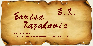 Boriša Kazaković vizit kartica